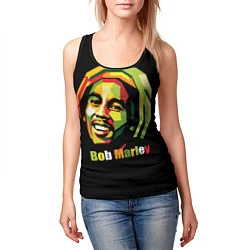 Майка-безрукавка женская Bob Marley Smile, цвет: 3D-черный — фото 2