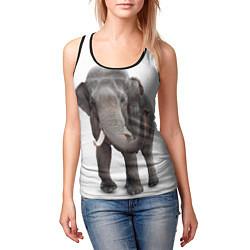 Майка-безрукавка женская Большой слон, цвет: 3D-черный — фото 2
