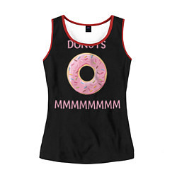 Майка-безрукавка женская Donuts, цвет: 3D-красный