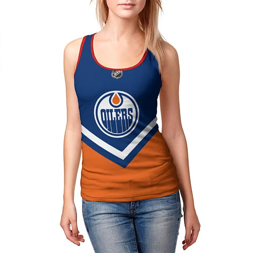 Женская майка без рукавов NHL: Edmonton Oilers / 3D-Красный – фото 3