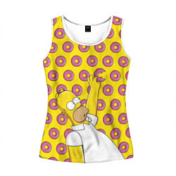 Майка-безрукавка женская Пончики Гомера Симпсона, цвет: 3D-белый