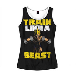 Майка-безрукавка женская Train Like a Beast, цвет: 3D-белый