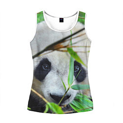 Майка-безрукавка женская Панда в лесу, цвет: 3D-белый