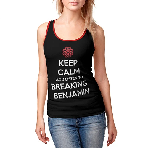 Женская майка без рукавов Keep Calm & Breaking Benjamin / 3D-Красный – фото 3