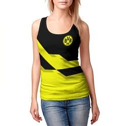 Майка-безрукавка женская BVB FC: Yellow style, цвет: 3D-черный — фото 2