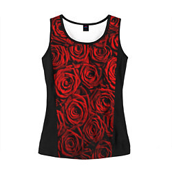 Майка-безрукавка женская Унисекс / Красные розы, цвет: 3D-черный