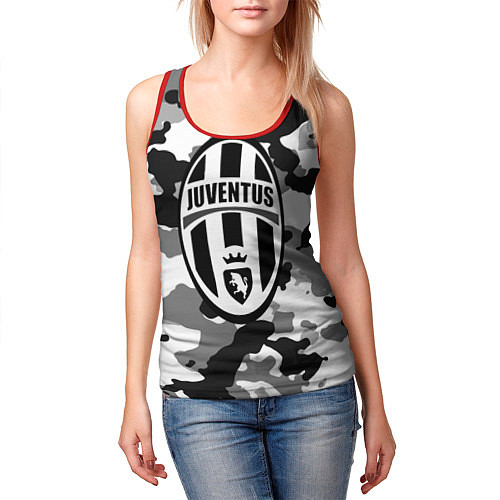 Женская майка без рукавов FC Juventus: Camouflage / 3D-Красный – фото 3