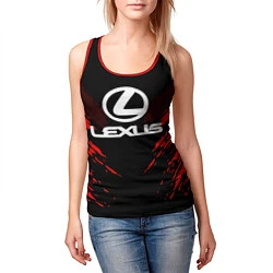 Майка-безрукавка женская Lexus: Red Anger, цвет: 3D-красный — фото 2