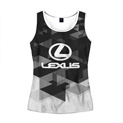 Майка-безрукавка женская Lexus sport geometry, цвет: 3D-белый