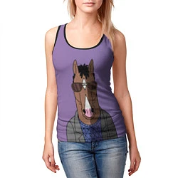 Майка-безрукавка женская Конь БоДжек, цвет: 3D-черный — фото 2
