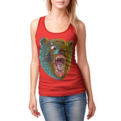 Майка-безрукавка женская Little Big: Bear, цвет: 3D-красный — фото 2