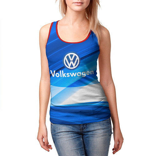 Женская майка без рукавов Volkswagen / 3D-Красный – фото 3