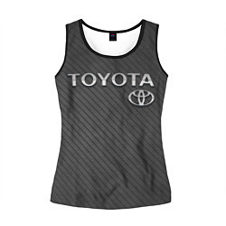 Майка-безрукавка женская Toyota Carbon, цвет: 3D-черный
