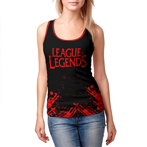 Женская майка без рукавов League of legends / 3D-Красный – фото 3