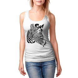 Майка-безрукавка женская Zebra, цвет: 3D-белый — фото 2
