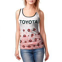Майка-безрукавка женская Тойота - Racing Паттерн, цвет: 3D-черный — фото 2