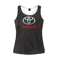 Майка-безрукавка женская Toyota Тонкие линии неона, цвет: 3D-белый
