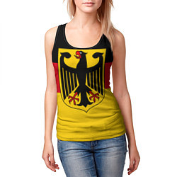 Майка-безрукавка женская Германия - Germany, цвет: 3D-черный — фото 2