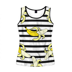 Майка-безрукавка женская Banana pattern Summer, цвет: 3D-черный