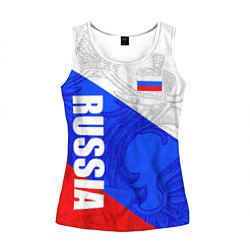 Майка-безрукавка женская RUSSIA - SPORTWEAR - ТРИКОЛОР, цвет: 3D-белый