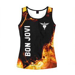 Майка-безрукавка женская Bon Jovi и Пылающий Огонь, цвет: 3D-черный