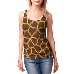 Майка-безрукавка женская Текстура жирафа, цвет: 3D-белый — фото 2