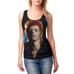Майка-безрукавка женская David Bowie - Jean Genie, цвет: 3D-черный — фото 2