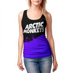 Майка-безрукавка женская Arctic Monkeys purple grunge, цвет: 3D-черный — фото 2