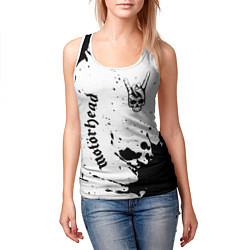 Майка-безрукавка женская Motorhead и рок символ на светлом фоне, цвет: 3D-белый — фото 2