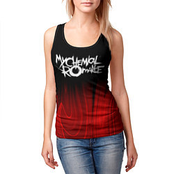 Майка-безрукавка женская My Chemical Romance red plasma, цвет: 3D-черный — фото 2