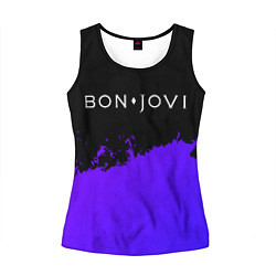 Майка-безрукавка женская Bon Jovi purple grunge, цвет: 3D-черный