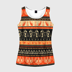 Майка-безрукавка женская Египетский паттерн, цвет: 3D-белый