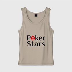 Майка женская хлопок Poker Stars, цвет: миндальный
