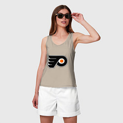 Майка женская хлопок Philadelphia Flyers, цвет: миндальный — фото 2