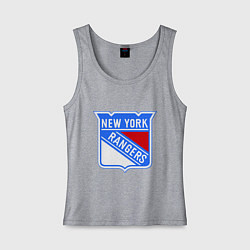 Майка женская хлопок New York Rangers, цвет: меланж