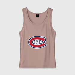 Майка женская хлопок Montreal Canadiens, цвет: пыльно-розовый