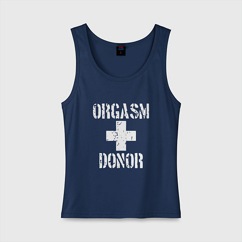 Женская майка Orgasm + donor / Тёмно-синий – фото 1