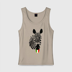 Майка женская хлопок Juventus Zebra, цвет: миндальный