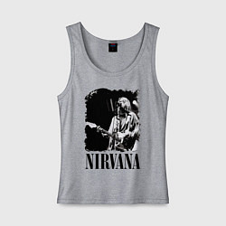 Майка женская хлопок Black Nirvana, цвет: меланж