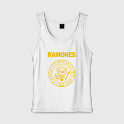 Майка женская хлопок Ramones, цвет: белый