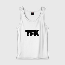 Майка женская хлопок TFK: Black Logo, цвет: белый