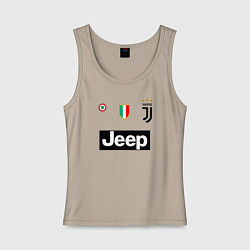 Майка женская хлопок FC Juventus, цвет: миндальный