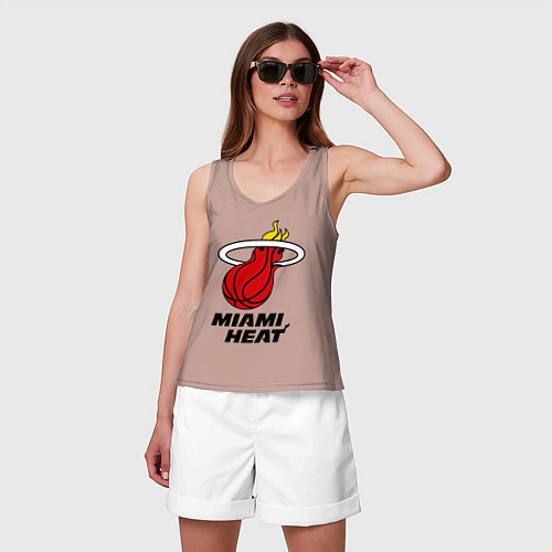 Женская майка Miami Heat-logo / Пыльно-розовый – фото 3