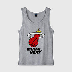 Майка женская хлопок Miami Heat-logo, цвет: меланж