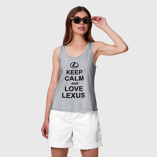 Женская майка Keep Calm & Love Lexus / Меланж – фото 3
