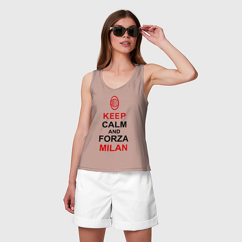 Женская майка Keep Calm & Forza Milan / Пыльно-розовый – фото 3