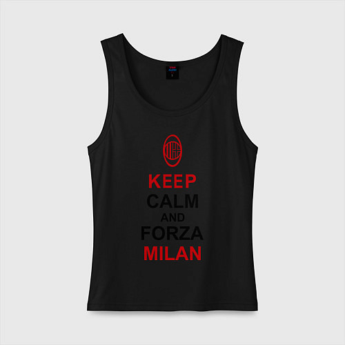 Женская майка Keep Calm & Forza Milan / Черный – фото 1