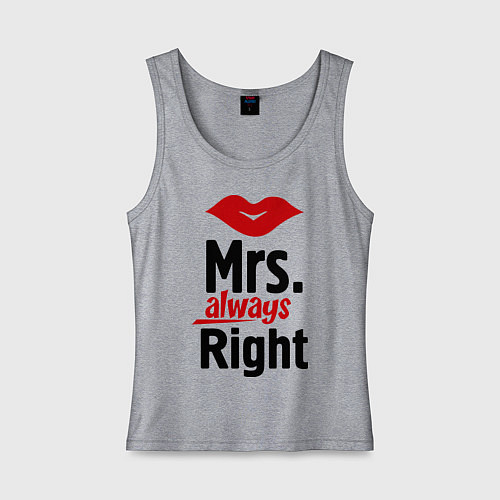 Женская майка Mrs. always right / Меланж – фото 1