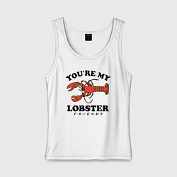 Майка женская хлопок Youre my Lobster, цвет: белый