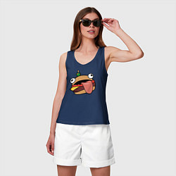Майка женская хлопок Fortnite Burger, цвет: тёмно-синий — фото 2